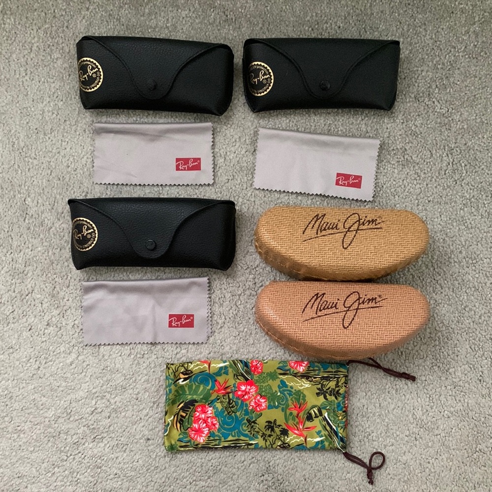 Ray-Ban and Maui Jim Sunglass Cases (5 total,sold as set)